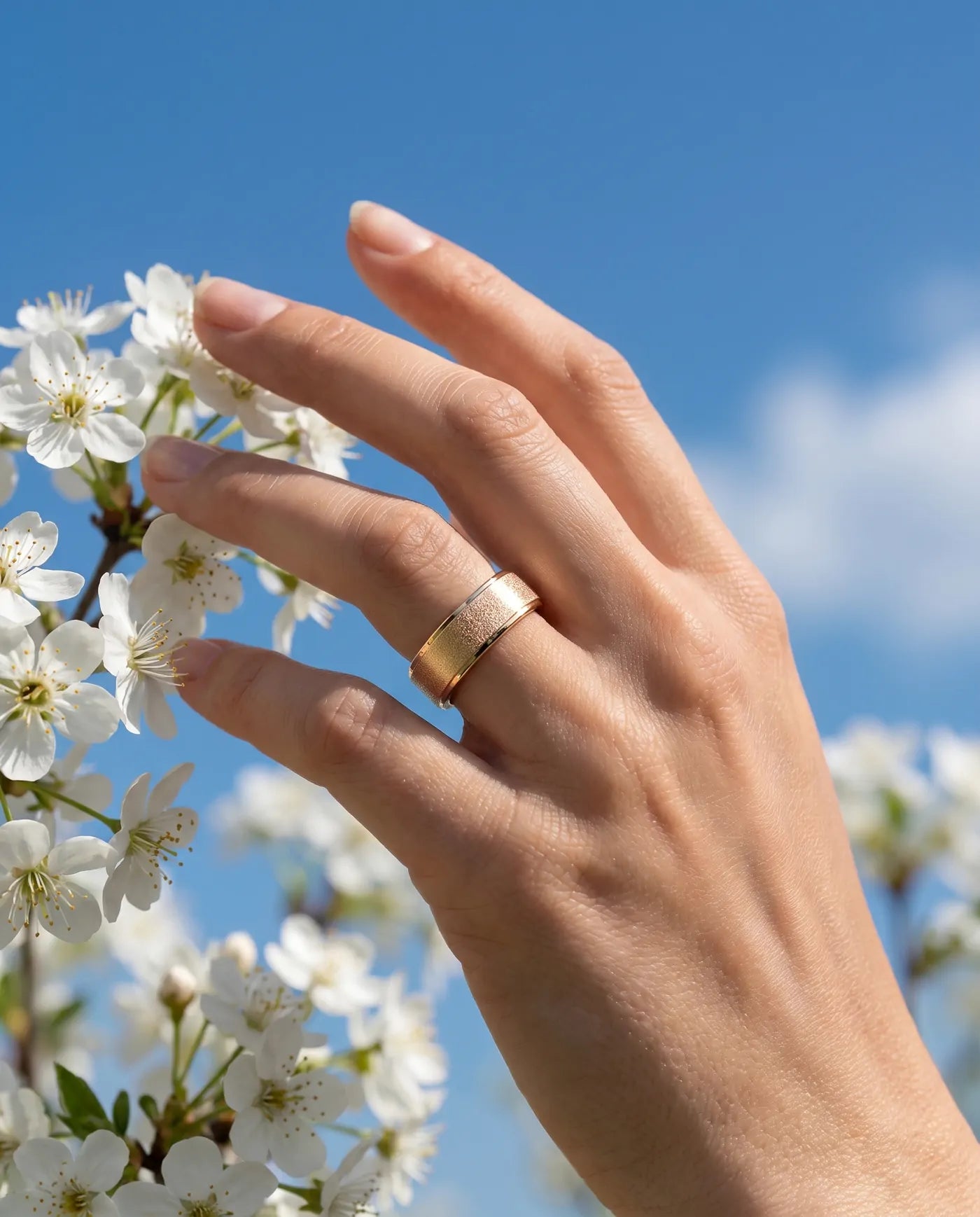 Suna Ring in Frosted Gold, product photo 28