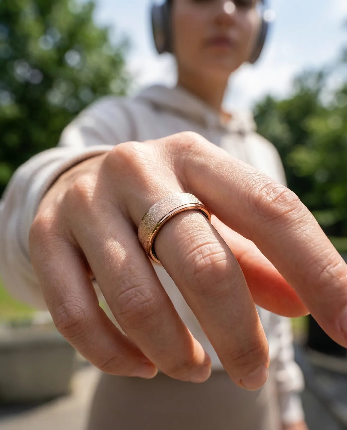 Suna Ring in Frosted Gold, product photo 29